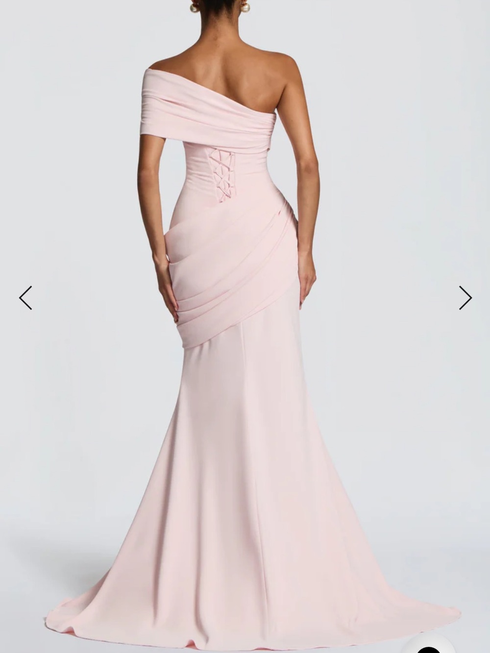 One-Shoulder BABYBOO Blush Pink Evening Gown - Picture 2 of 3